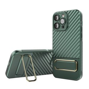 Phone Case Antislip Protective Cover Scratch-Resistant Protective Skin With Stand Compatible For IPhone 15 15 Pro paint green IP15PRO-MAX (magnetic suction)