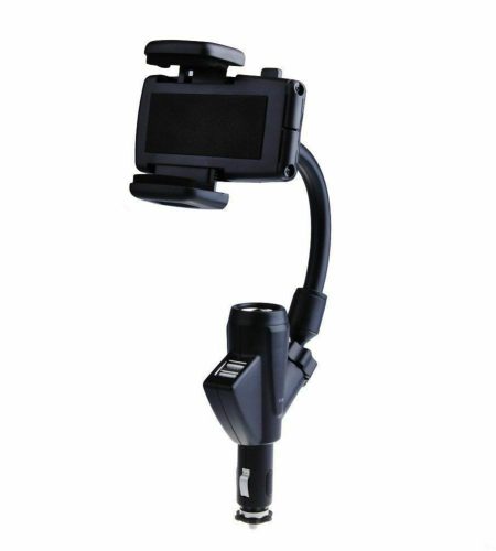 Car  Cigarette  Lighter  Phone  Holder Rechargeable Universal Dual Usb 5v 2a Electronic Gps Navigation Holder black - Image 7