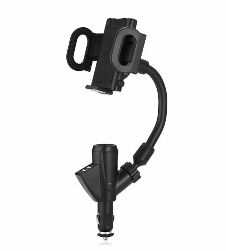 Car  Cigarette  Lighter  Phone  Holder Rechargeable Universal Dual Usb 5v 2a Electronic Gps Navigation Holder black - Image 3