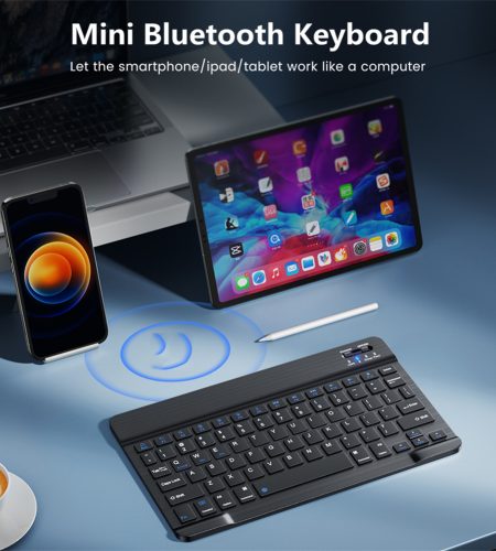 Bluetooth Wireless Keyboard Compatible For Ipad Air Pro 11 Android Ios Windows Phone Tablet black - Image 4