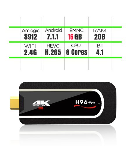 Android TV Stick H96 Pro Android 7.1 TV Box Mini PC Amlogic S912 Octa-core 64 Bit True 4K HDR TV Dongle Smart TV Box  2G/16G Australian regulations - Image 9