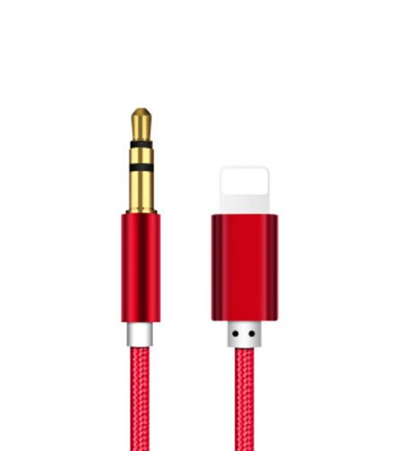 3.5mm AUX Audio Music Cable Car Cord for iPhone 7 8 Plus X XS MAX XR iOS 12 red - Image 3
