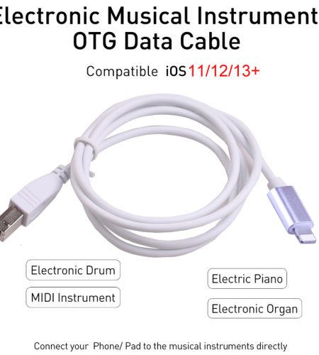 iOS 13 Charging Cable MIDI USB OTG Type B Keyboard Adapter for iPhone X XS MAX XR 8 7 6 Electric Piano Audio Connector - Image 3