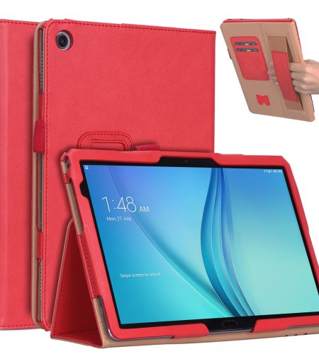 For HUAWEI M5 lite 10.1 Retro Pattern PU Leather Protective Case with Hand Support Pen Slot Sleep Function red_HUAWEI M5 lite 10.1