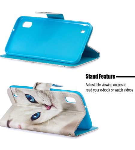 For Samsung A10/A20/A30 Smartphone Case PU Leather Wallet Design Cellphone Cover with Card Holder Stand Available Ice cream unicorn - Image 6