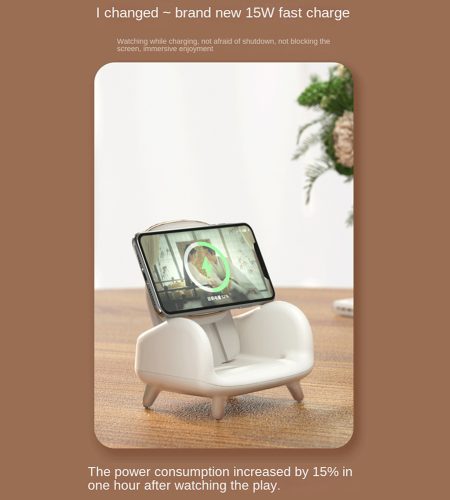 Janpim Wireless Charger for IOS Android Phone 15w Fast Charge Phone Holder Stand - Image 2