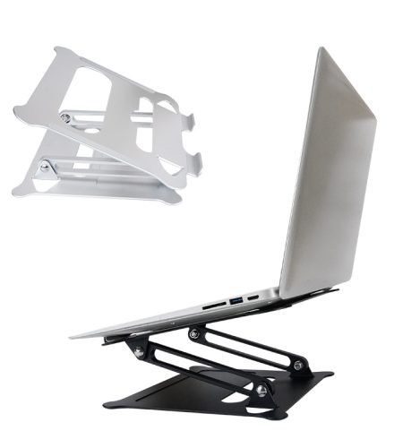 Adjustable Folding Laptops  Stand Aluminum Bracket Notebook Support Portable Riser Accessories Holder Rose gold - Image 5