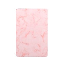 For Samsung Tab S6 T860 Tablet Cover Marbling Pattern PU Leather Anti-fall Anti-scrach Anti-slip Protect Shell Tri-fold Case  pink