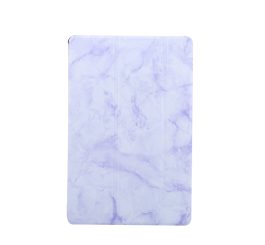 For Samsung Tab S6 T860 Tablet Cover Marbling Pattern PU Leather Anti-fall Anti-scrach Anti-slip Protect Shell Tri-fold Case  purple