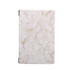 For Samsung Tab S6 T860 Tablet Cover Marbling Pattern PU Leather Anti-fall Anti-scrach Anti-slip Protect Shell Tri-fold Case  gray