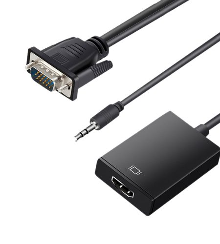 VGA Male to HDMI Female Adapter Converter Cable With 3.5 mm Audio Output 1080P VGA to HDMI for PC laptop to HDTV Projector PS4 black - Image 4
