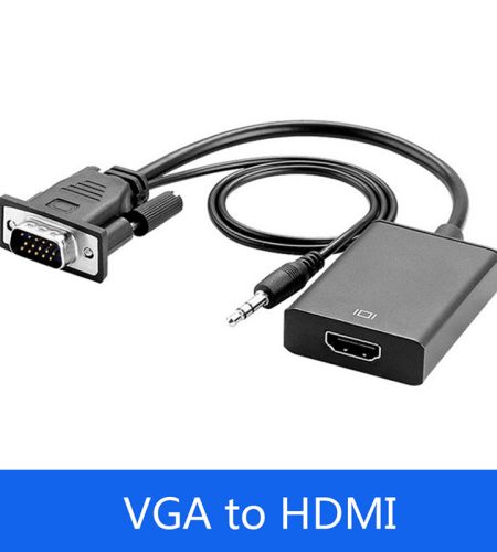 VGA Male to HDMI Female Adapter Converter Cable With 3.5 mm Audio Output 1080P VGA to HDMI for PC laptop to HDTV Projector PS4 black - Image 3
