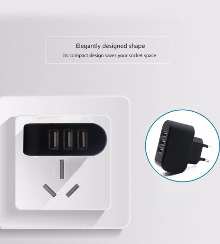 3 USB Charger Led Luminous Mobile Phone Charging Head Smart Multi-port USB Charger Black US Plug - Image 9