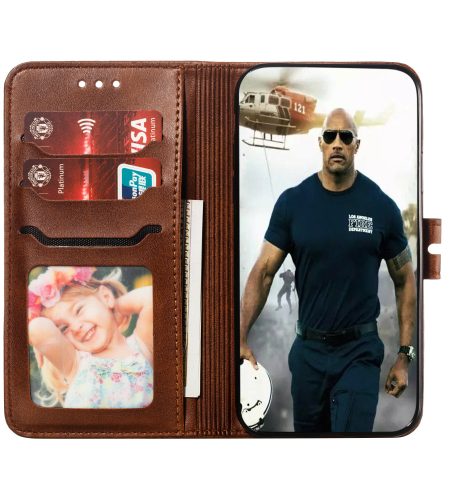 For XiaoMI 10 Pro Mobile Phone Cover PU Leather Front Buckle Smart Shell Anti-fall Phone Case 6 brown - Image 8