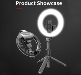 L07 5 Inch Ring Light Bluetooth Selfie Stick Portable LED Fill Light Mobile Phone Live Bracket black