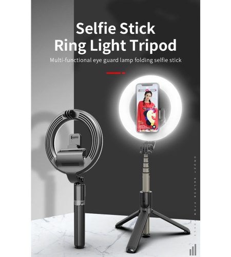 L07 5 Inch Ring Light Bluetooth Selfie Stick Portable LED Fill Light Mobile Phone Live Bracket black - Image 2