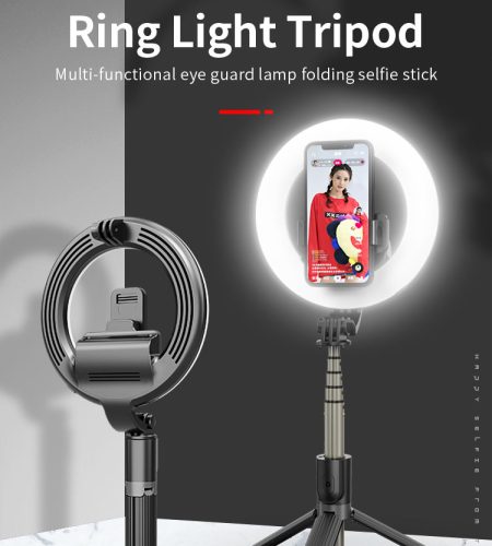 L07 5 Inch Ring Light Bluetooth Selfie Stick Portable LED Fill Light Mobile Phone Live Bracket black - Image 5