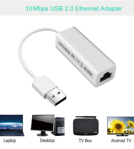 Portable Usb2.0 To Rj45 Network Card 10mbps Usb To Rj45 Ethernet Lan Adapter For Windows Xp 7 8 White - Image 5