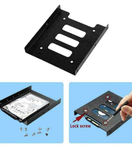 Hard  Drive  Tray Metal 2.5-inch To 3.5-inch SSD Hard Drive Metal Mounting Adapter Bracket Black - Image 4