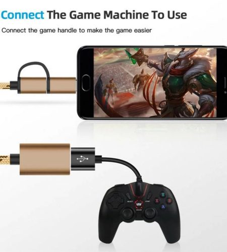 2 In 1 Type-c Micro Usb To Usb 3.0 Interface Otg  Adapter Cable Mobile Phone Adapter Converter, For Cellphone Charging Line grey - Image 2