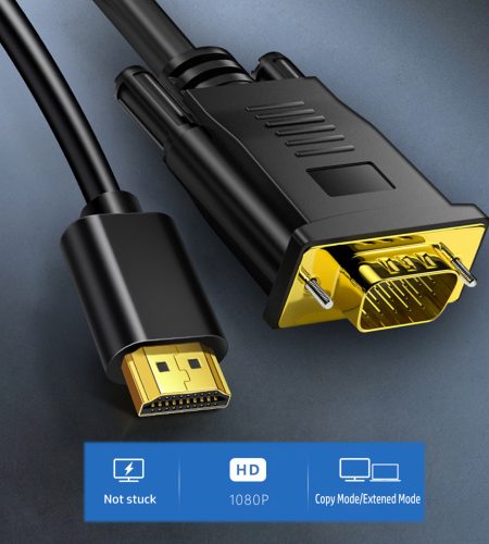 Hd 1080p High-speed Hdmi Male To Vga Male Cable Converter Adapter One-way For Dvd Hdtv Pc Desktop Monitor 1 meter - Image 4