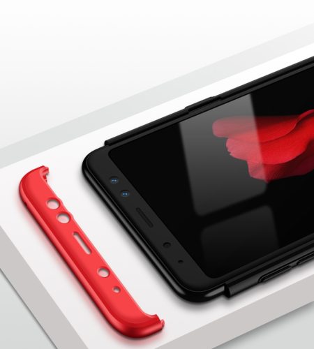 For Samsung A8 2018 360 Degree Protective Case Ultra Thin Hard Back Cover Red black red - Image 5