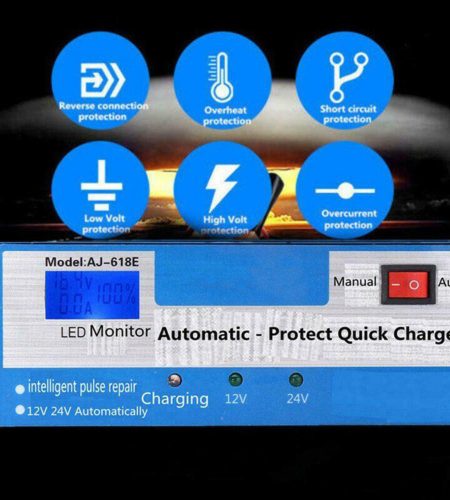 12/24v Automatic Quick Battery  Charger Intelligent Pulse Repair Truck Storage Eu Plug - Image 6
