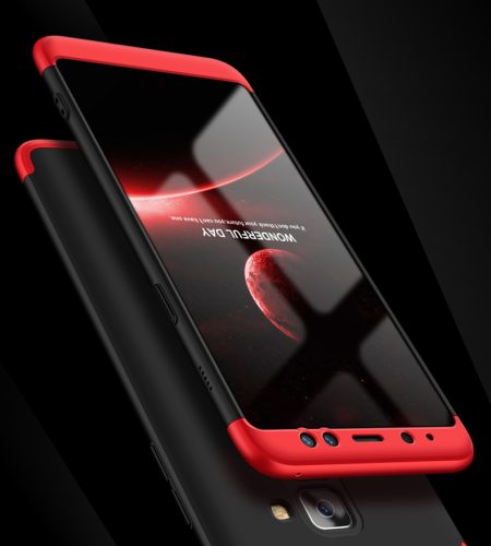 For Samsung A8 2018 360 Degree Protective Case Ultra Thin Hard Back Cover Red black red - Image 9