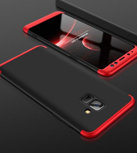 For Samsung A8 2018 360 Degree Protective Case Ultra Thin Hard Back Cover Red black red - Image 7