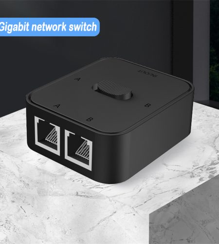 2 Port Rj45 Cat6 Lan Hub Network Switch Box Selector 2 In 1 Out 1 In 2 Out Ethernet Cable Splitter Connector For Laptop White - Image 3