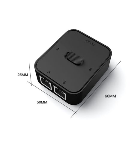 2 Port Rj45 Cat6 Lan Hub Network Switch Box Selector 2 In 1 Out 1 In 2 Out Ethernet Cable Splitter Connector For Laptop White - Image 4