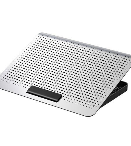 A18 Laptop Cooling Pad 7 Height Adjustable Powerful Silent Cooler With Dual USB Port Notebook Gaming Fan Stable Stand silver