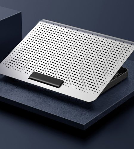 A18 Laptop Cooling Pad 7 Height Adjustable Powerful Silent Cooler With Dual USB Port Notebook Gaming Fan Stable Stand silver - Image 3