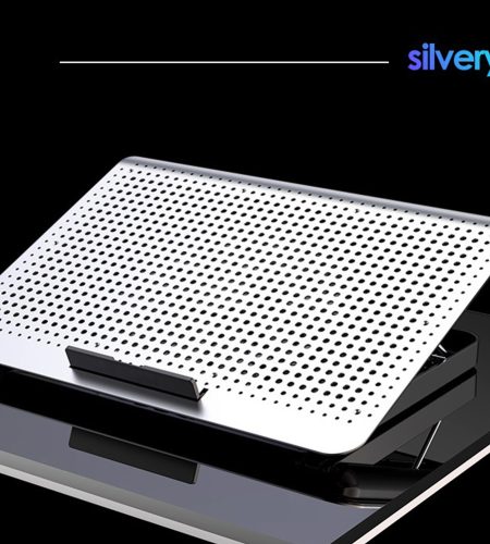 A18 Laptop Cooling Pad 7 Height Adjustable Powerful Silent Cooler With Dual USB Port Notebook Gaming Fan Stable Stand silver - Image 4
