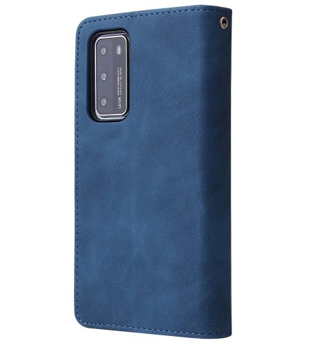 For HUAWEI P40 Case Smartphone Shell Wallet Design Zipper Closure Overall Protection Cellphone Cover  2 blue - Image 4