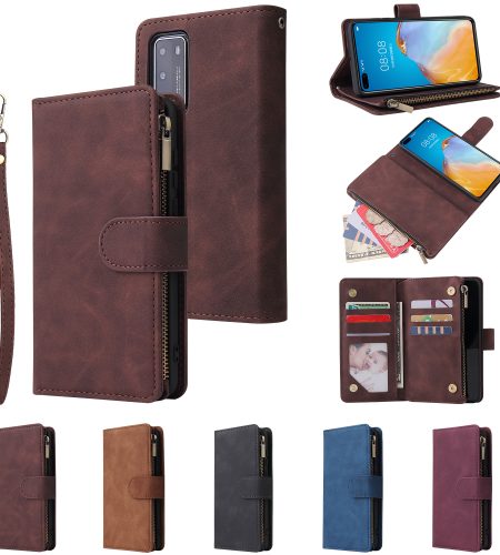 For HUAWEI P40 Case Smartphone Shell Wallet Design Zipper Closure Overall Protection Cellphone Cover  2 blue - Image 9