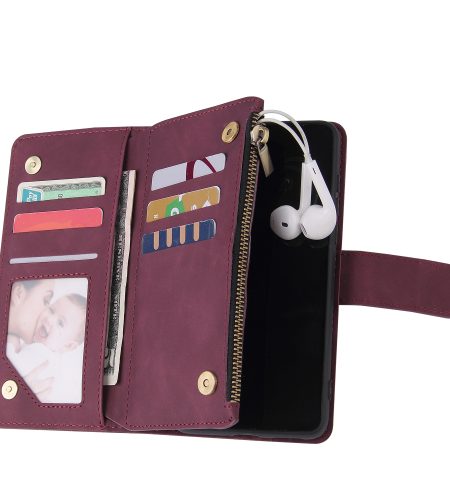 For HUAWEI P40 Case Smartphone Shell Wallet Design Zipper Closure Overall Protection Cellphone Cover  2 blue - Image 2