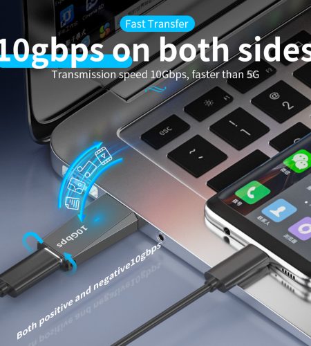 Usb C Adapter Usb To Type-C Female Adapter Transmission Charging Audio 3-in-1 10gbps High-speed Converter Gun Color - Image 5