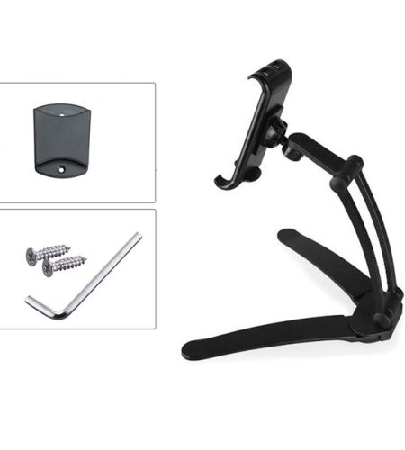 2-in-1 Kitchen Tablet Stand Wall Desk Mount Tablet Stand Fit For Tablet Smartphone Holders black