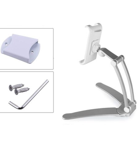 2-in-1 Kitchen Tablet Stand Wall Desk Mount Tablet Stand Fit For Tablet Smartphone Holders black - Image 4