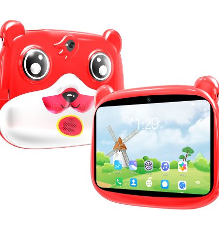 7-inch Kids Tablet Quad Core 16GB Android 5.1 Dual Camera 1280 x 800 HD Screen Wireless Wifi US Plug Red