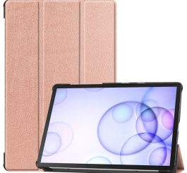 For Sumsung S6 TAB S6 10.5Inch T860 Fall Resistant 3Folding Smart Stay Laptop Protective Case Rose gold_TAB S6 2019 T860