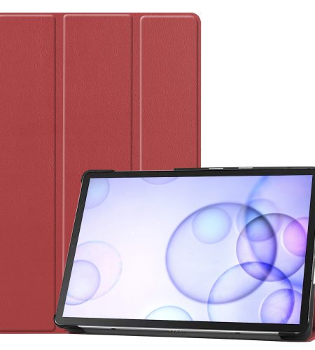 For Sumsung S6 TAB S6 10.5Inch T860 Fall Resistant 3Folding Smart Stay Laptop Protective Case Red wine_TAB S6 2019 T860 - Image 3