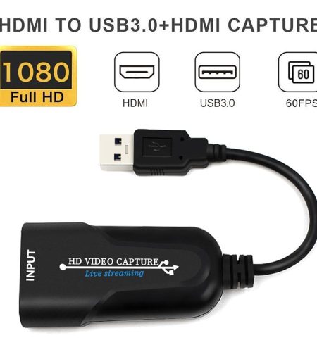 Portable USB 3.0 HDMI Game Capture Card Video Reliable Streaming Adapter for Live Broadcasts Video Recording black - Image 6