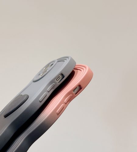3D Love Heart Gradient Ramp Wave Edge Smart Phone Case Shockproof Protective Cover Compatible For IPhone 15 Pro Max 14 13 12 KD gradient red and black 15 - Image 9