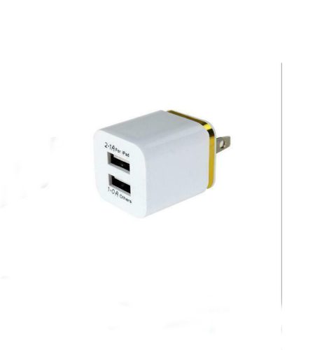 USB Double Wall Fast Charger Adapter 1A 2A 5V for Android / Galaxy / iPhone  Gold EU plug - Image 7