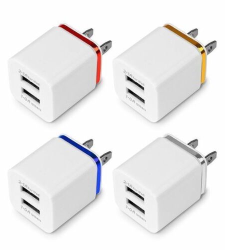 USB Double Wall Fast Charger Adapter 1A 2A 5V for Android / Galaxy / iPhone  Gold EU plug - Image 6