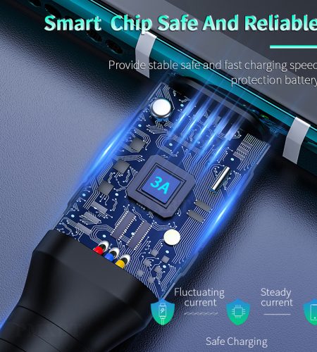 Type C To Micro Usb Charging Cable Data  Cable, Pd Fast Charge Data Transfer With Otg Function Compatible For Macbook Samsung Xiaomi blue Type-C vs. Micro - Image 8
