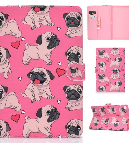 For Samsung T510/T515 Laptop Protective Case with Front Snap Cute Cartoon Color Painted Smart Stay PU Cover  Pink flower - Image 4