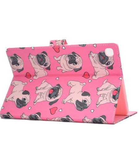 For Samsung T510/T515 Laptop Protective Case with Front Snap Cute Cartoon Color Painted Smart Stay PU Cover  Pink flower - Image 3
